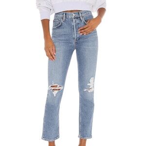 AGOLDE Riley High Rise Straight Crop in Whiplash